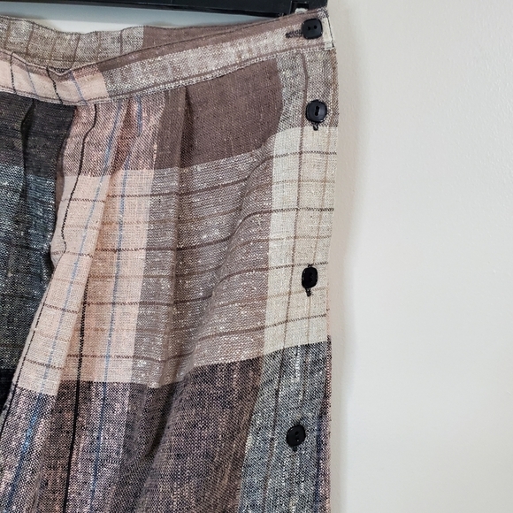 Vintage "Mister Leonard" Preppy Academia Pink Plaid Mid Length Skirt Size 28 - Picture 5 of 12